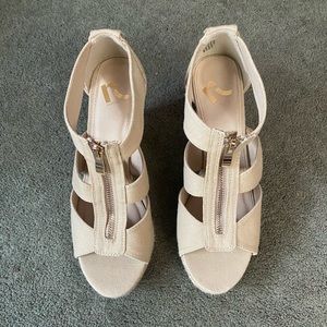 LADIES REPORT CANVAS ZIP UP WEDGE SHOES BRAND NEW